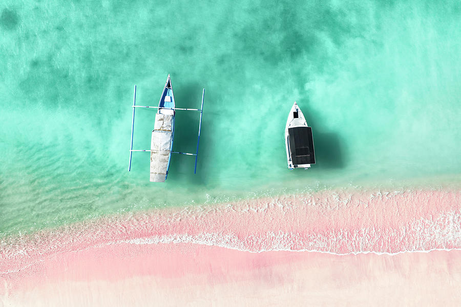 Aerial Summer - Pink Beach Bali Photograph by Philippe HUGONNARD