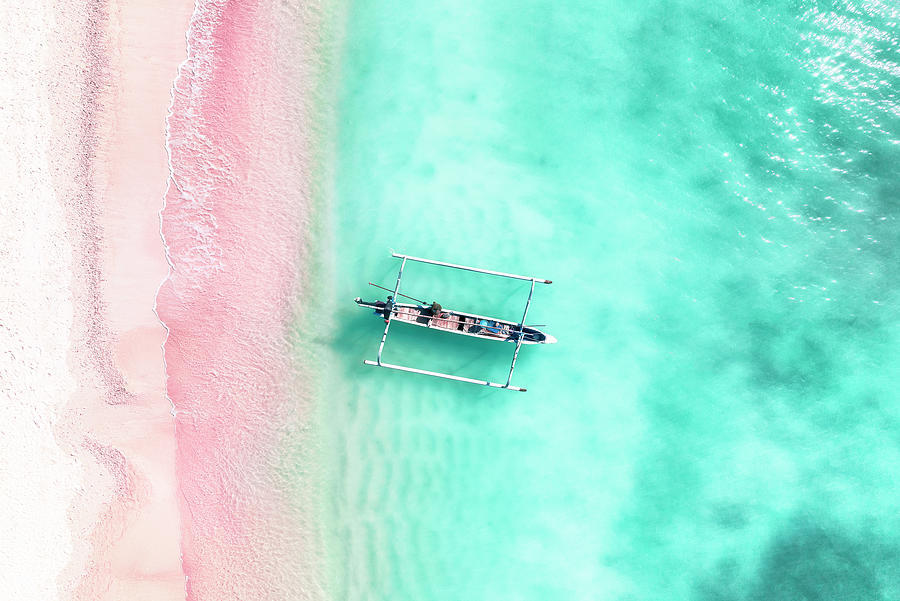 Aerial Summer - Pink Beach Photograph by Philippe HUGONNARD