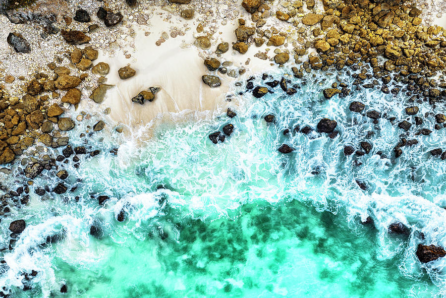 Aerial Summer - Sea Foam Photograph by Philippe HUGONNARD