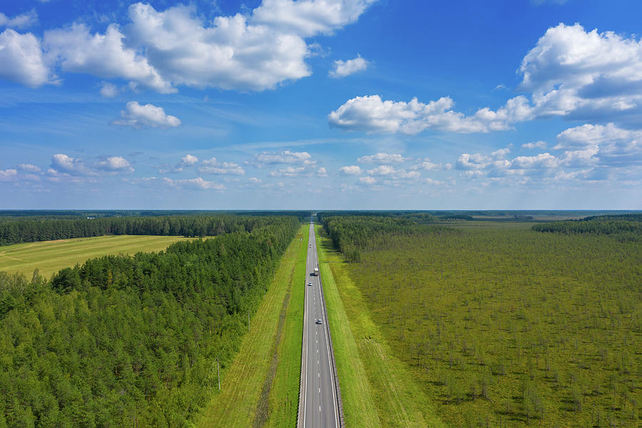 Aerial top view on country road Photograph by Mikhail Kokhanchikov