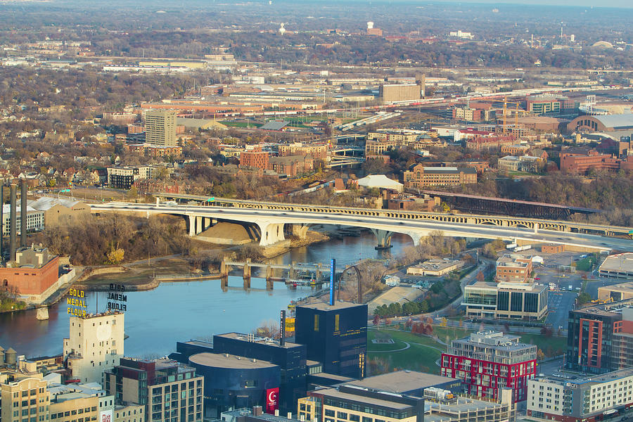 Aerial View - Interstate 35W Bridge - Minneapolis Photograph by Patti Deters