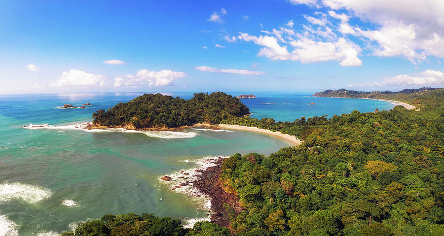 Aerial View Of A Beach In The Manuel Antonio National Park, Costa Rica 