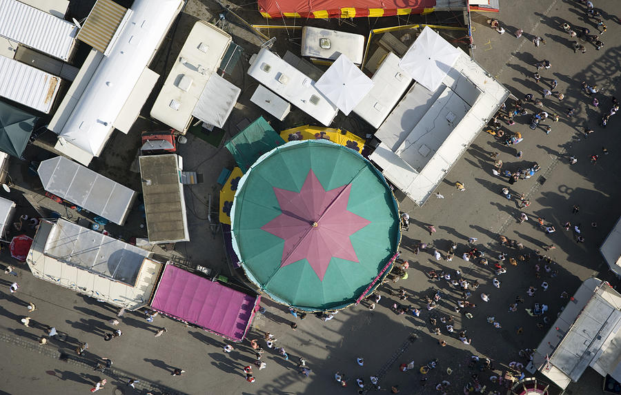 Aerial view of a fairground, Germany Photograph by fStop Images - Stephan Zirwes