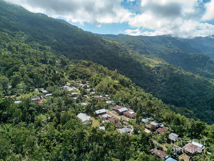 Aerial view of a village near Bena and Luba Photograph by Danaan Andrew ...