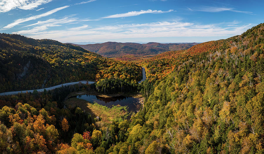 Aerial view of Appalachian Gap Road in Vermont Photograph by Steven ...