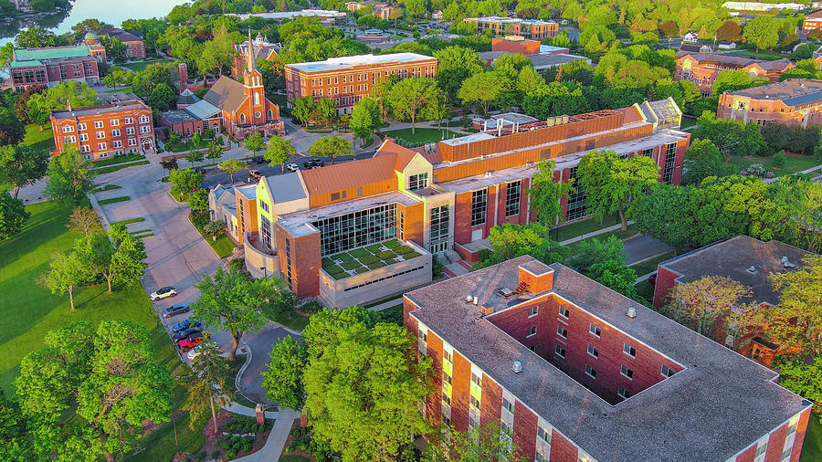 Aerial view of beautiful Saint Norbert College Photograph by James Brey ...