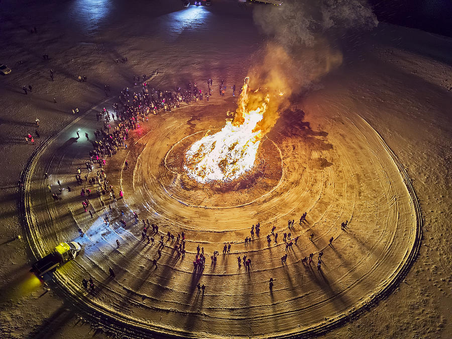 Aerial view of Bonfire, Reykjavik, Iceland Photograph by Arctic-Images