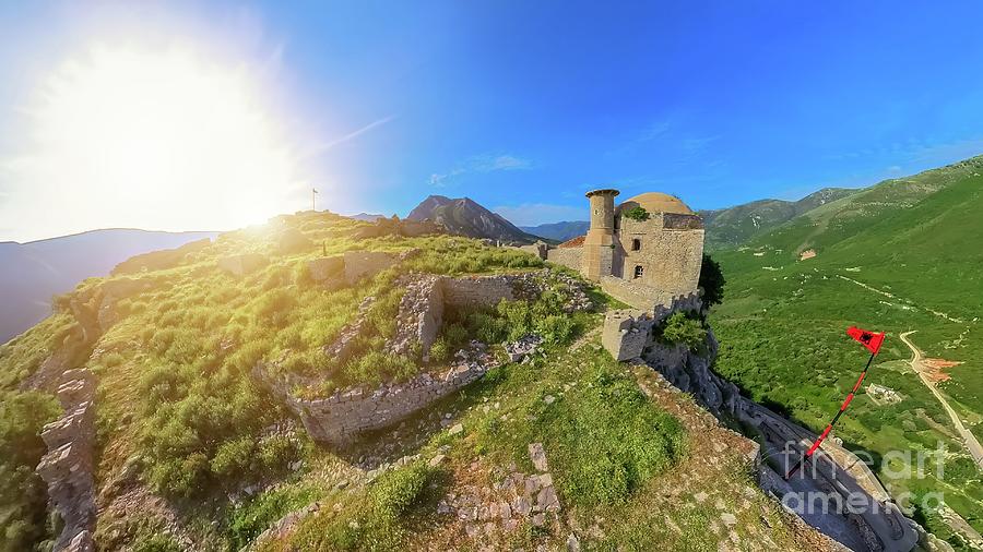 aerial view of Borsh Castle in Albania Digital Art by Benny Marty