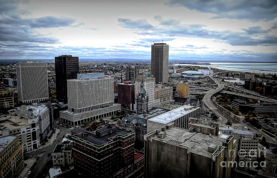 Aerial View of Buffalo NY from the top of City Hall Photograph by Rose Santuci-Sofranko