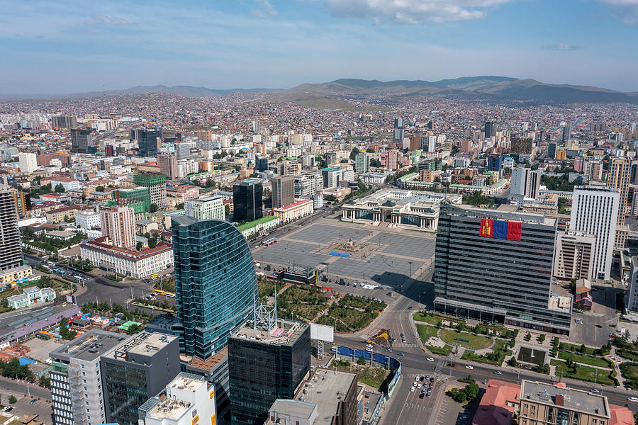 Aerial view of center of Ulaanbaatar , Mongolia Photograph by Mikhail Kokhanchikov
