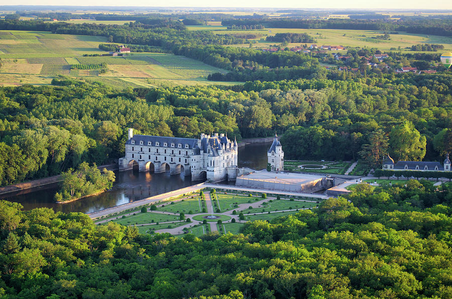 Aerial View of Chateau de Chenonceau Photograph by Matthew DeGrushe