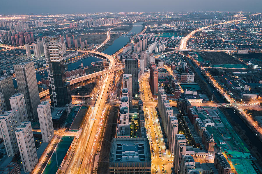 Aerial view of cityscape Photograph by Liyao Xie