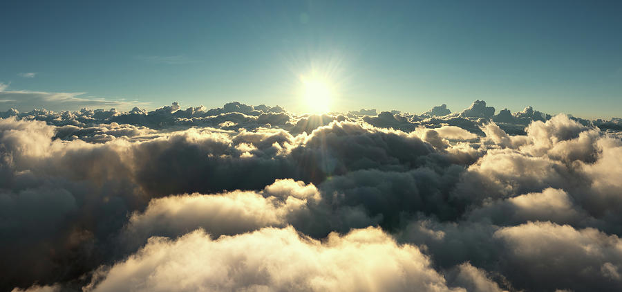 Aerial view of clouds and morning sun Photograph by Mikhail Kokhanchikov