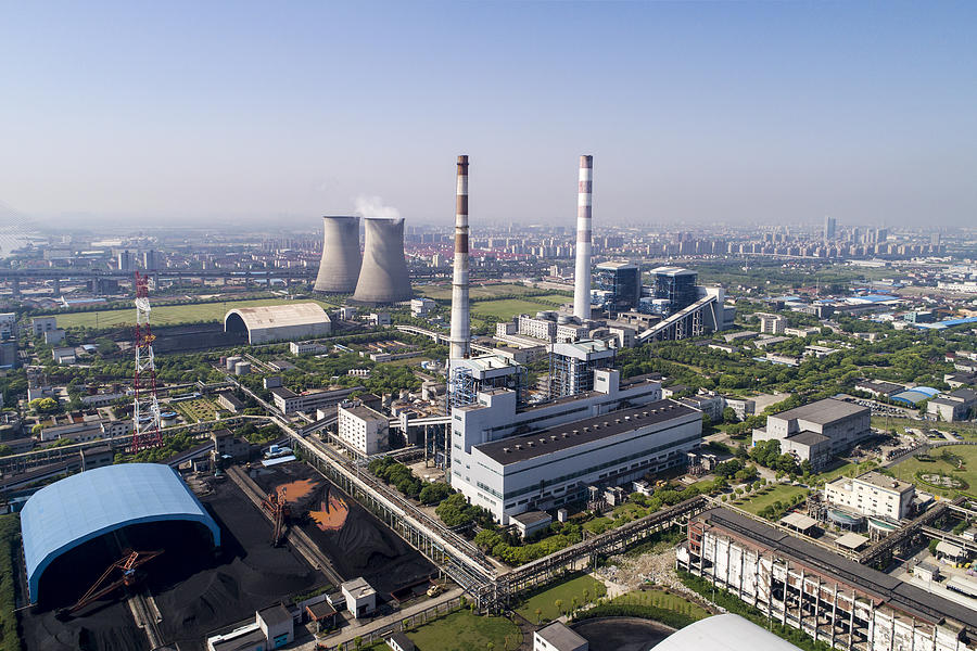 Aerial view of Coal-fired power station,shanghai,china Photograph by Owngarden