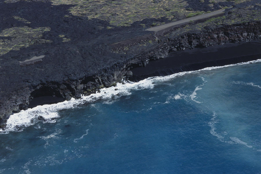 Aerial view of coastline on Big Island, Hawaii Photograph by Dex Image