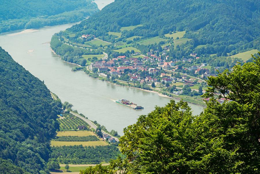 Aerial view of Danube river near Aggsbach village Photograph by Stefan Cristian Cioata