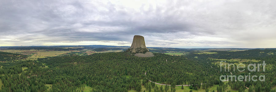 Aerial View Of Devils Tower  Photograph by Michael Ver Sprill
