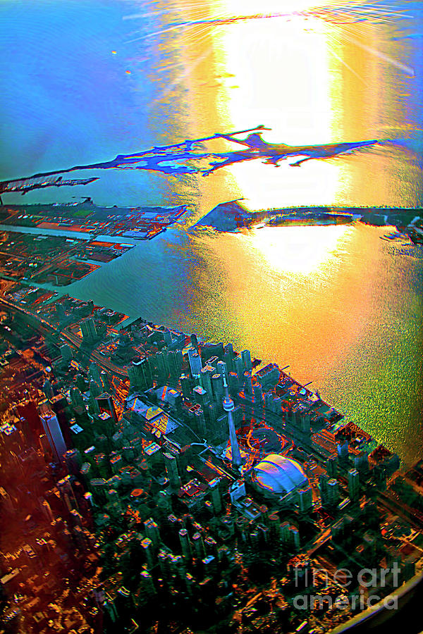 Aerial View Of Downtown Toronto At Sunrise Photograph by Al Bourassa