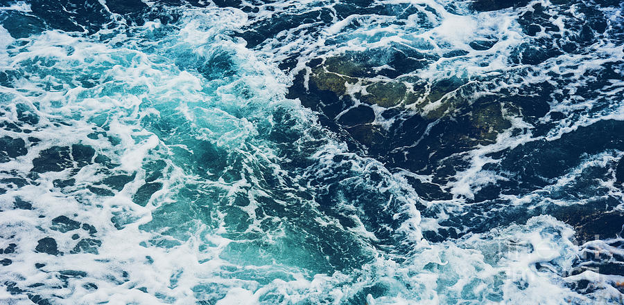 Aerial view of dramatic sea waves Photograph by Jelena Jovanovic