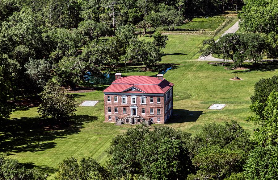 Architecture Photograph - Aerial View of Drayton Hall by Mountain Dreams