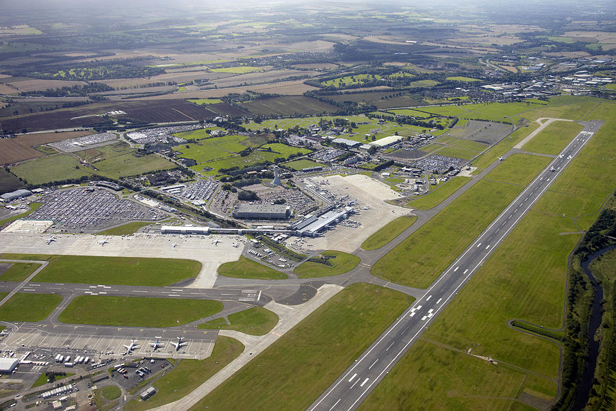Aerial view of Edinburgh Airport Photograph by Andrew Holt