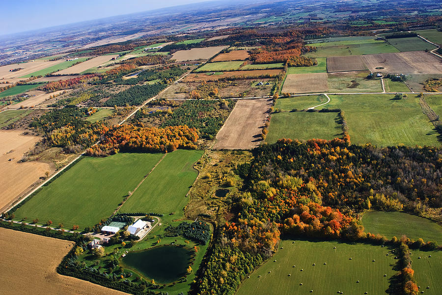 Aerial view of farmland Photograph by Jgareri