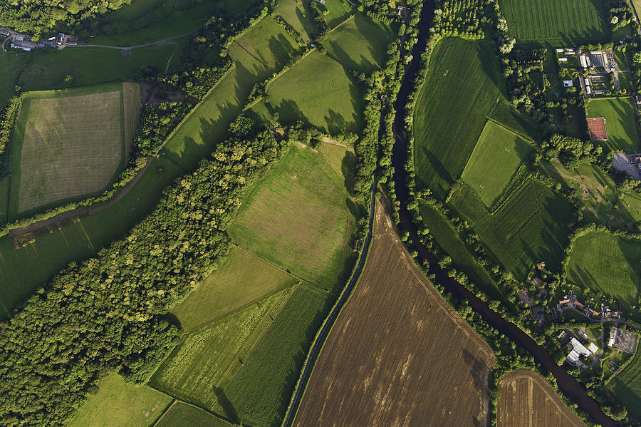 Aerial view of farms fields summer landscape Photograph by fotoVoyager