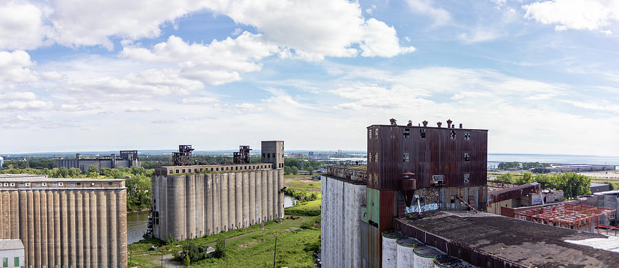 Aerial view of grain silos Photograph by Karen Foley