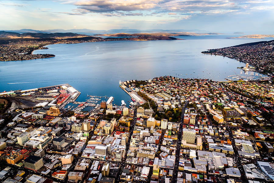 Aerial View of Hobart, Tasmania Photograph by Posnov