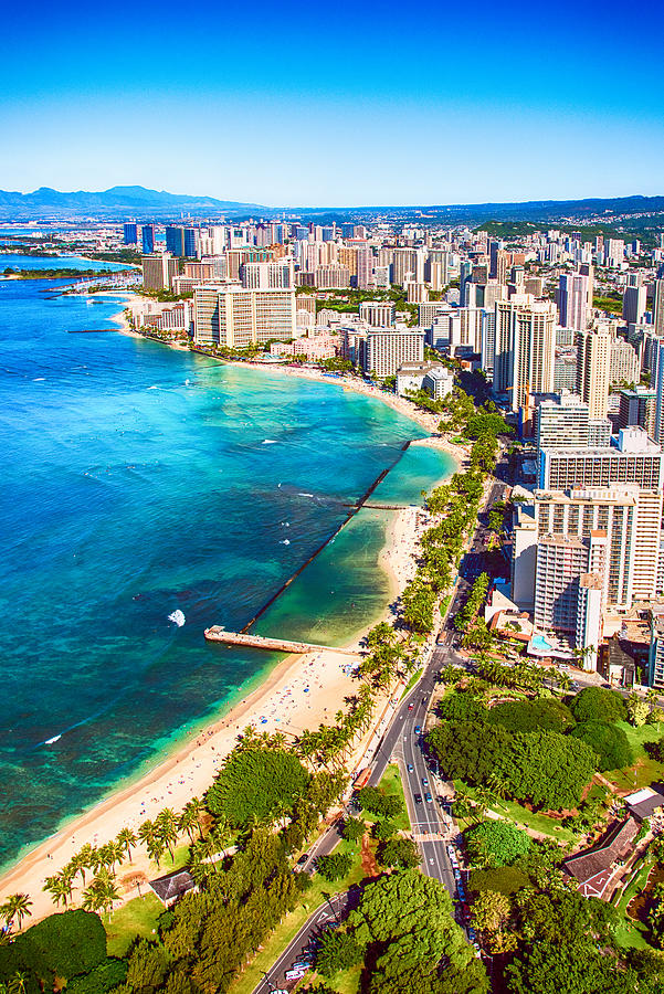 Aerial View of Honolulu Hawaii Photograph by Art Wager