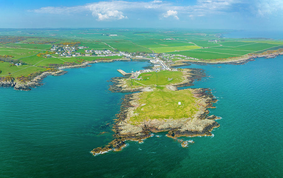 Aerial view of Isle of Whithorn in Dumfries and Galloway, Scotland ...