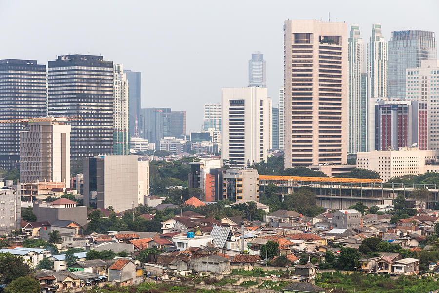 Aerial view of Jakarta cityscape in Indonesia capital city Photograph by @ Didier Marti
