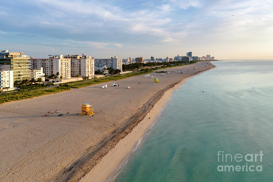 Aerial view of Miami beach Photograph by Matteo Colombo
