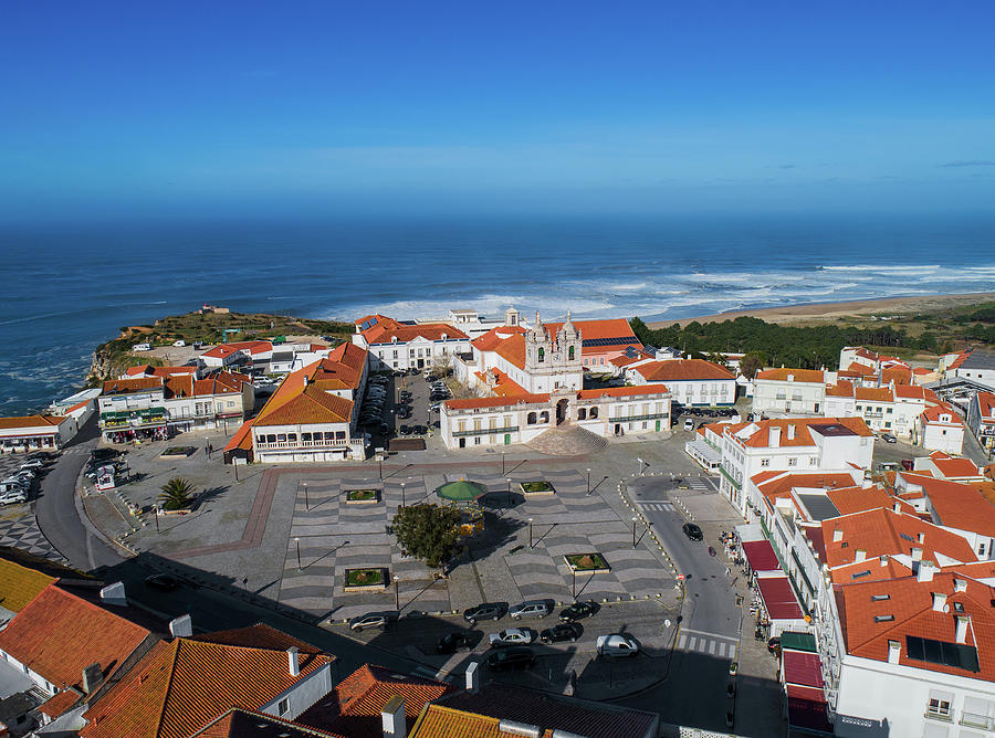 Aerial view of Nazare town in Portugal Photograph by Mikhail ...