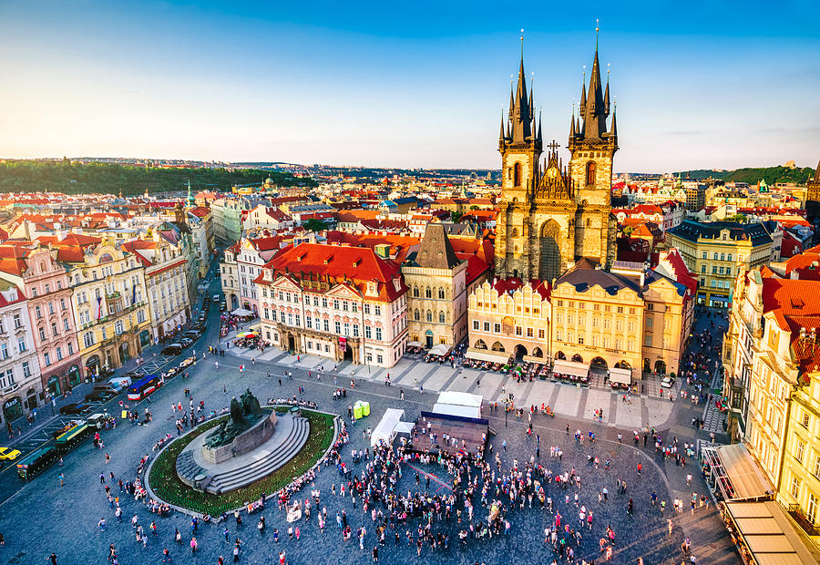 aerial view of old town square in Prague Photograph by Eloi_Omella