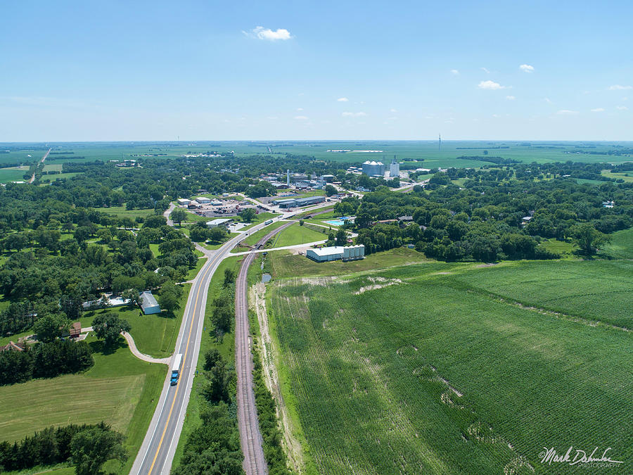 Osceola Photograph - Aerial view of Osceola Nebraska by Mark Dahmke