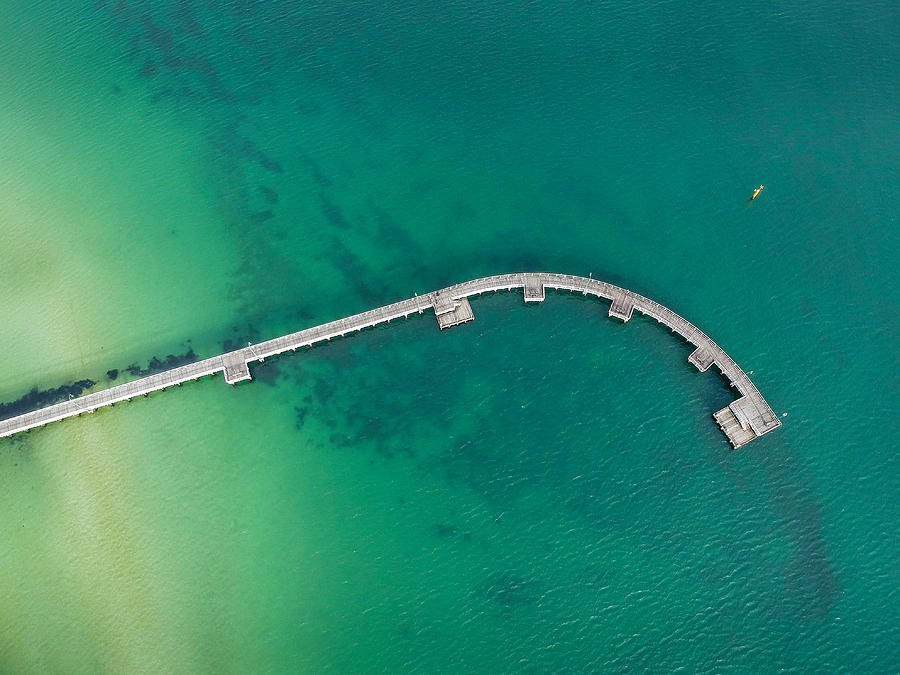 Aerial view of pier, Port of Melbourne, Victoria, Australia Photograph by Jamesphillips
