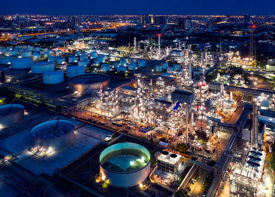 Aerial view of refinery oil Photograph by MR.Cole_Photographer