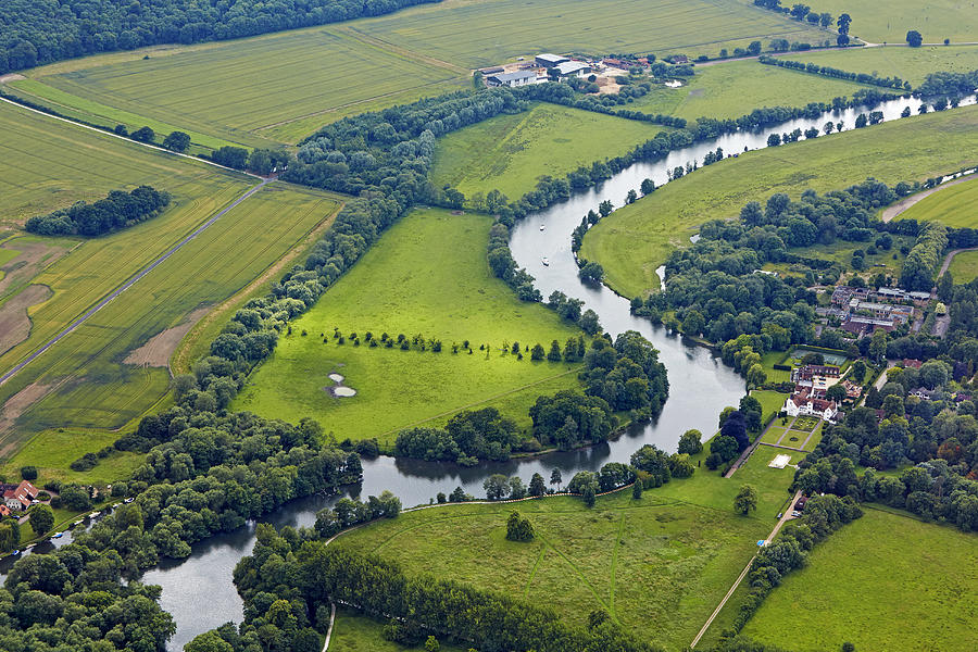 Aerial view of River Thames in Buckinghamshire Photograph by Allan Baxter