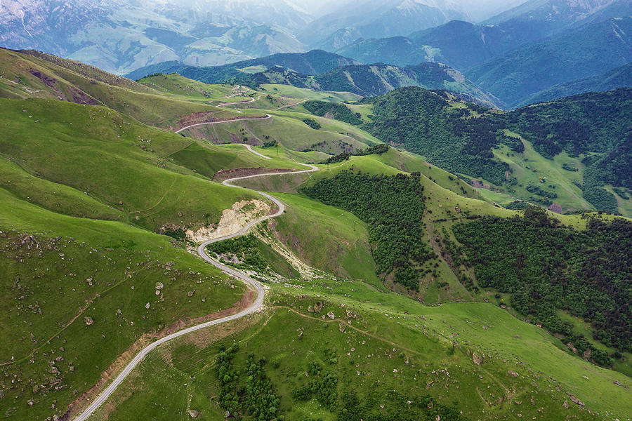 Aerial view of road in mountains Photograph by Mikhail Kokhanchikov