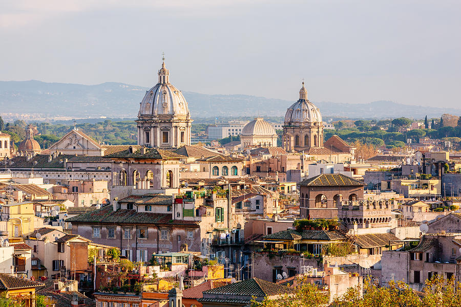 Aerial view of Rome skyline, Italy Photograph by Alexander Spatari