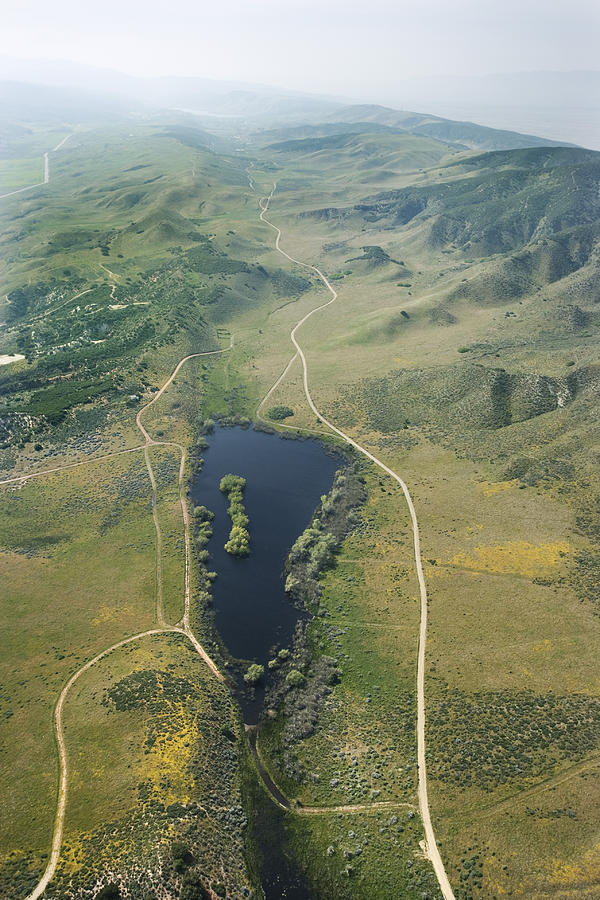 Aerial view of San Andreas Fault, Sleepy Valley, California Photograph by Thinkstock