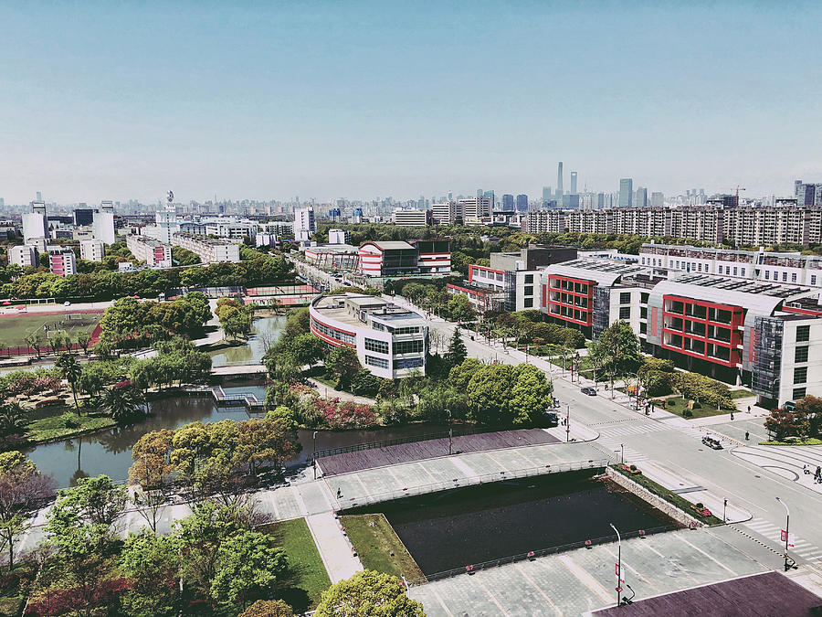 Aerial view of Shanghai university Photograph by WraithHao