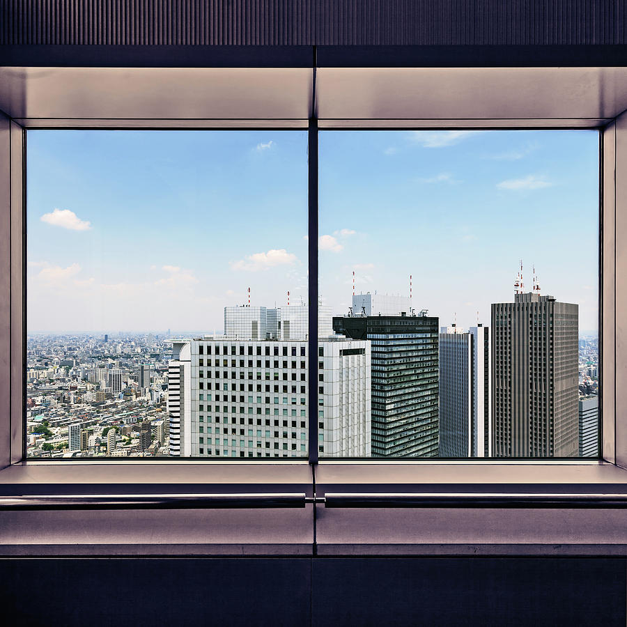  Shinjuku Skyscrapers through a window. Tokyo Photograph by Stefano Orazzini