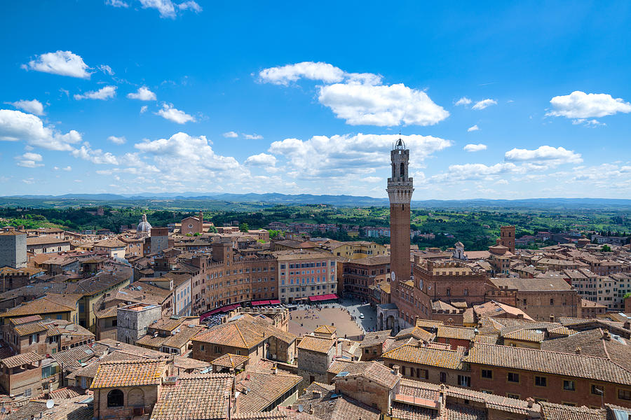 Aerial view of Siena in Tuscany, Italy Photograph by Mauro Tandoi