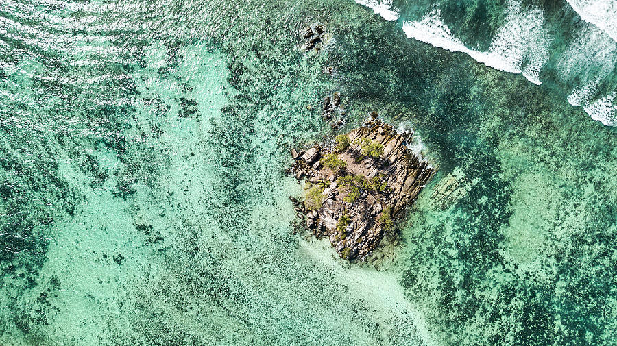 Aerial view of Souris Island -  Anse Royale - Mahe Island - Seychelles Photograph by PJPhoto69