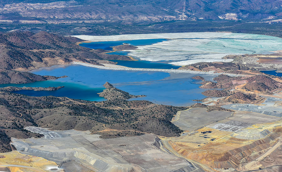 Aerial View of the Bagdad Copper Mine Photograph by Gene Lee