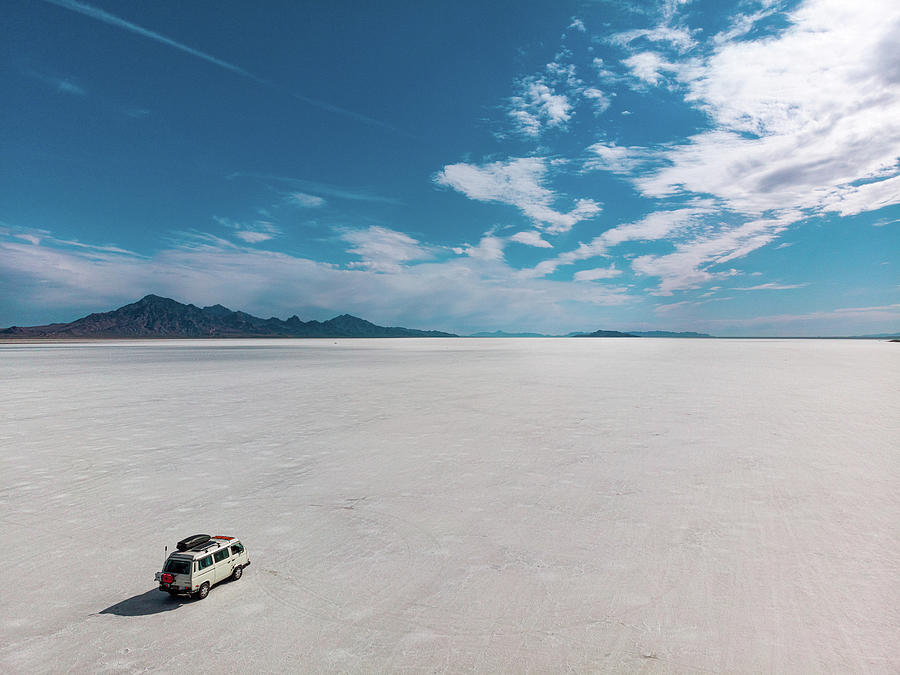 Aerial view of the Bonneville Salt Flats Photograph by Mark Ledford ...