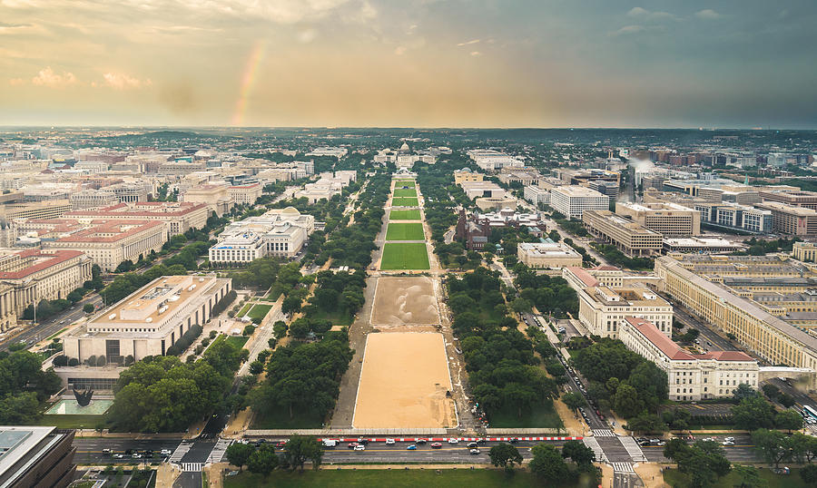 Aerial view of The Capitol and The Nation Mall, Washington D.C. Photograph by Krit Jantana