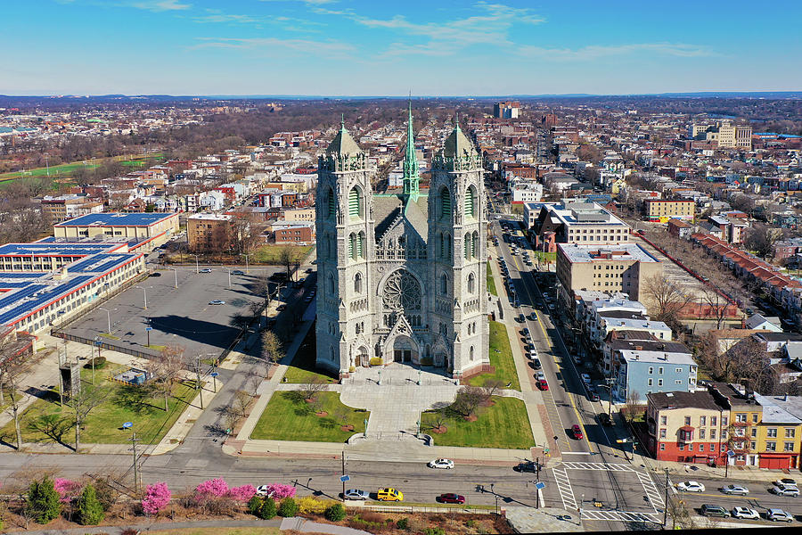 Aerial View of the Cathedral Basilica of the Sacred Heart Photograph by Jerry Fornarotto